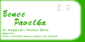 bence pavelka business card